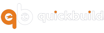 QuickBuild logo featuring an abstract 'qb' design in orange and gray, representing fast and efficient home services.
